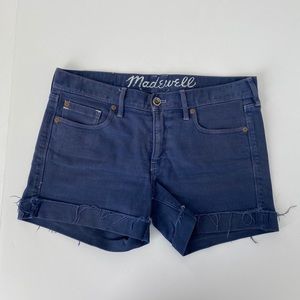 MADEWELL blue denim cuffed shorts